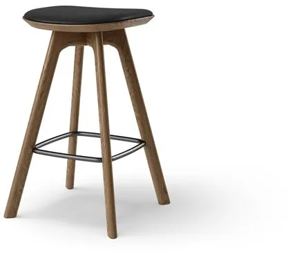 Brdr. Krüger Pauline Barstol H65 Røget Egetræ/Sort Læder